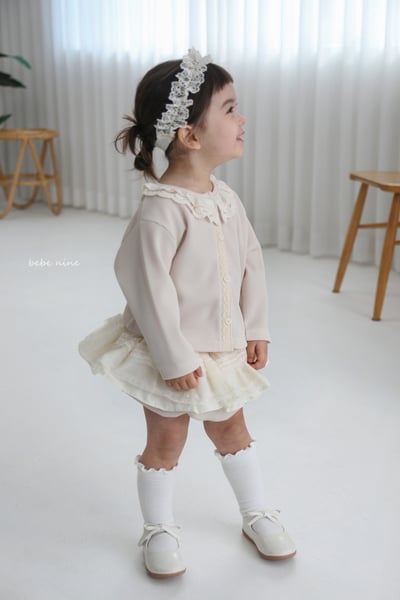 bebe nine16 (65-90) 2色層次荷葉蕾絲包屁裙6