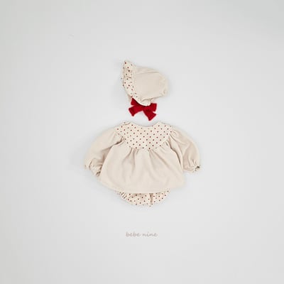 bebe nine05 (65cm-75cm) 2色波點撞色套裝含帽子14