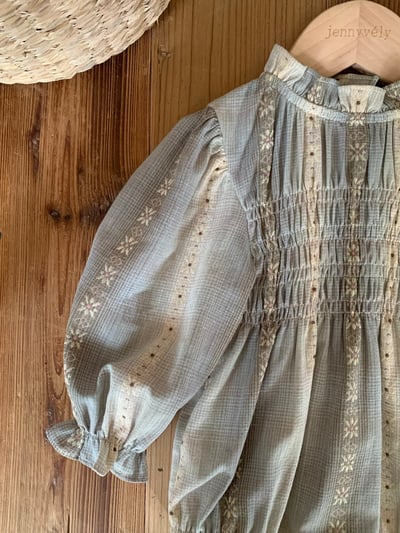 JE623｜(66cm-90cm) 復古立領花邊包屁衣8