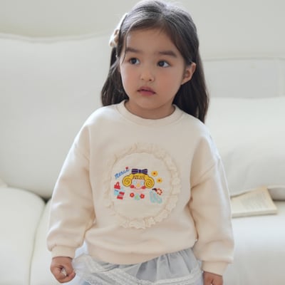 neneru34｜(85cm-125cm) 2色蕾絲印花休閒上衣1