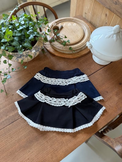 Marron18｜(1y-6y) 蝴蝶結蕾絲褲裙2