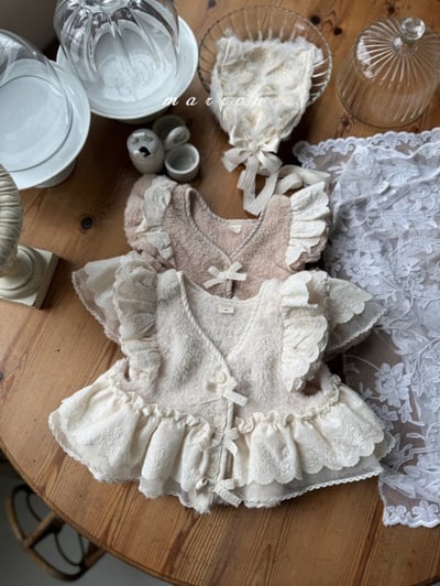 Marron 11｜(1y-6y) 刷毛蕾絲荷葉邊背心8