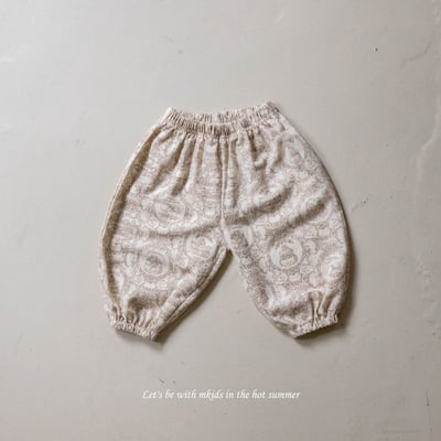 M-KIDS28｜(65-115cm) 印花縮口棉褲20