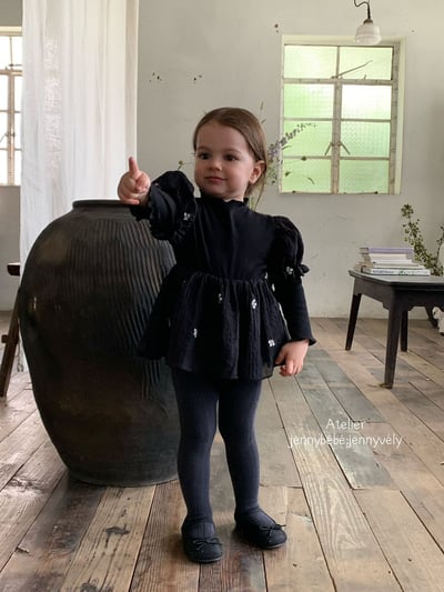 JE573｜(66-90cm) 赫本風公主袖包屁衣13