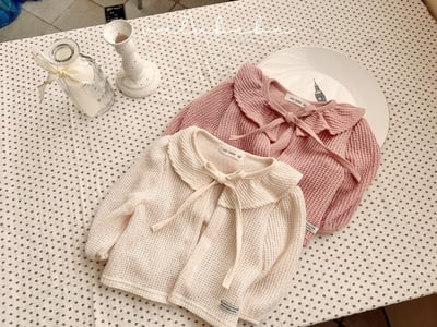 Valubebe30｜(65-90) 荷葉開襟綁帶外套15