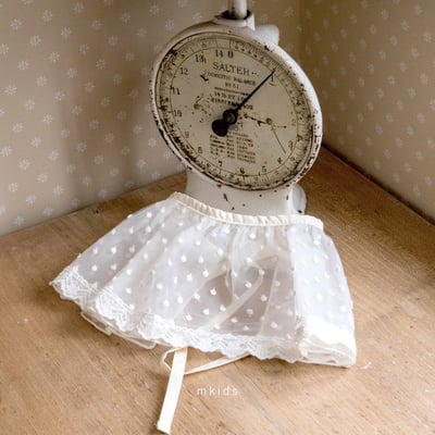 M-KIDS52｜(65-115cm) 波點蕾絲圍裙3