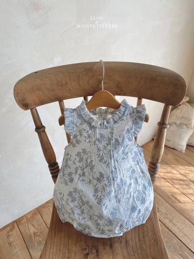 Mon petit02｜(66-90cm) 摺線墨花包屁衣9