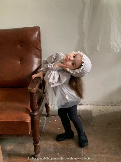 JE557｜(66-90cm) 蕾絲袖章包屁衣含帽子8