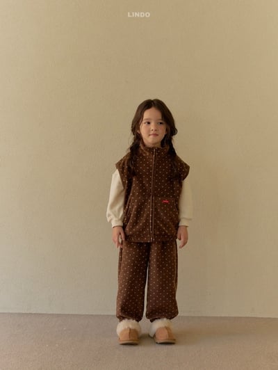 Lindo63｜(80cm-125cm) 波點磨毛休閒縮口褲13