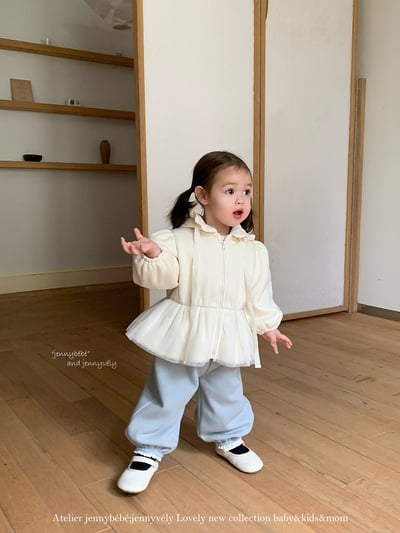 JE 661｜(80-110cm)  絨毛蕾絲束腳褲2