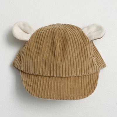 Oottbebe46｜(1-3y  Free)  燈芯絨熊耳鴨舌帽8