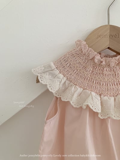 JE60｜(66-120cm) 粉嫩花邊領包屁衣/洋裝8