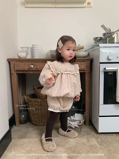 JE 650｜(73-100cm)  刺繡泡泡花邊套裝19