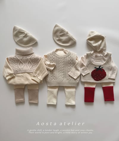 AOSTA63 ｜(6m-5y) 經典撞色刷毛緊身褲14