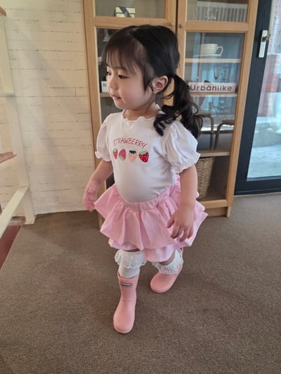 Color13｜(75-115cm) 草莓印花公主袖上衣2