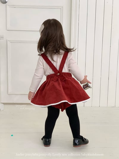 JE 658｜(73-100cm)  燈芯絨吊帶包屁裙5