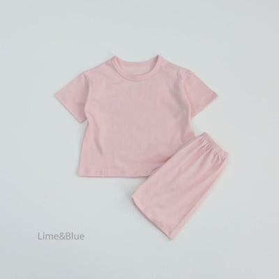 LIME&BLUE30｜(55-118cm MOM-DAD)  透氣素色親子套裝15