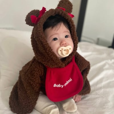 JEAYA06｜(3m-12m) 2色羊羔毛蝴蝶可愛包屁衣13