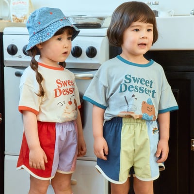 1st blue14｜(~93-118cm) 撞色短褲1