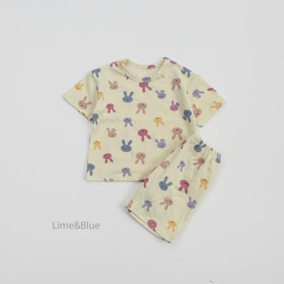 LIME&BLUE01｜(80-118cm MOM )  兔子親子居家服12