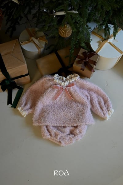 ROA43｜(6m-18m) 2色羽絨蕾絲蝴蝶結套裝10