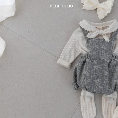 Bebe holic11｜(3m-18m) 燈芯絨花紋吊帶包屁衣16