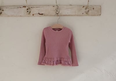 FLO57｜(75-140) 3色蕾絲荷葉花邊上衣22