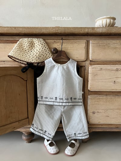 thelala40｜ (70-115) 條紋刺繡圖騰套裝1
