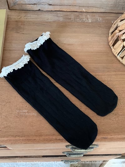 JE578｜(66-90cm) 蕾絲捲邊包屁衣/蕾絲花邊無根襪3