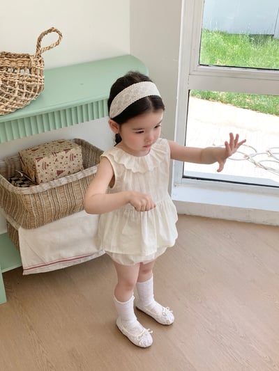 JE50｜(66-100cm) 無印花邊包屁衣/套裝8