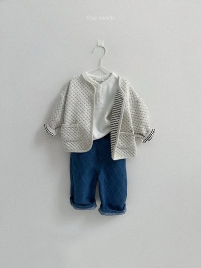 MiniRobe50｜(70-110) 菱格紋雙口袋開襟外套10