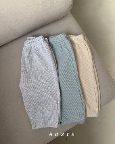 AOSTA33｜(6m-5y) 華夫格縮口長褲13