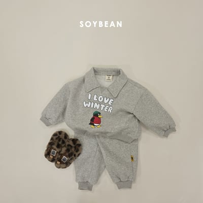 Soybean55｜(75cm-118cm) 企鵝印花有領套裝10