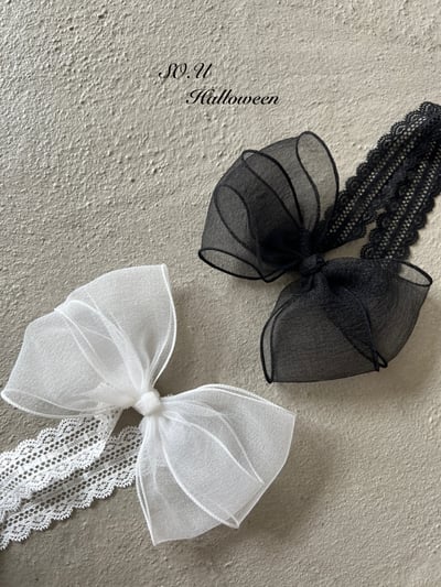 S0.U04｜(Free)  蝴蝶結蕾絲髮帶1