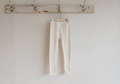 FLO41｜(75-140) 3色蕾絲邊碎花緊身褲10