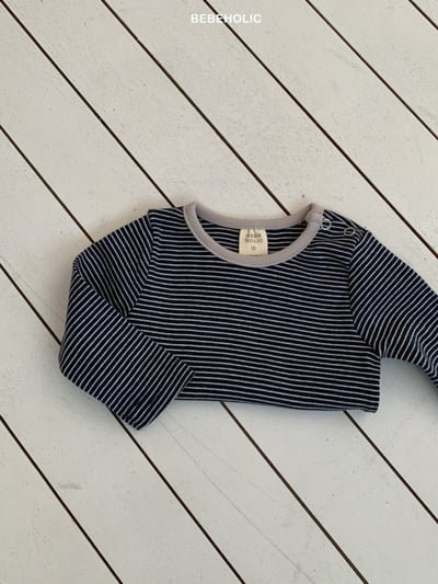 Bebe holic38｜(3m-18m) 條紋開扣上衣4