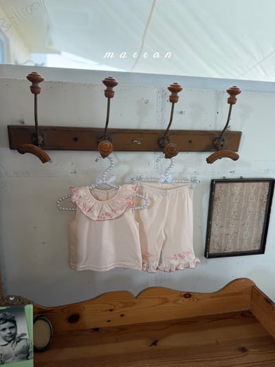 Marron27｜(1y-6y) 荷葉翻領花邊套裝8