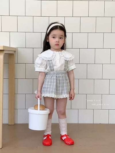 JE58｜(73-130cm) 蕾絲翻領花邊襯衫2