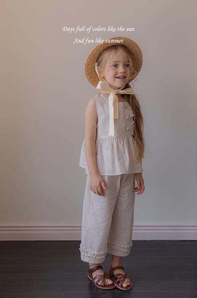 M-KIDS23｜(65-115cm) 條紋滾邊直筒長褲16