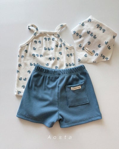 AOSTA08｜(6m-5y) 7色小標口袋短褲19