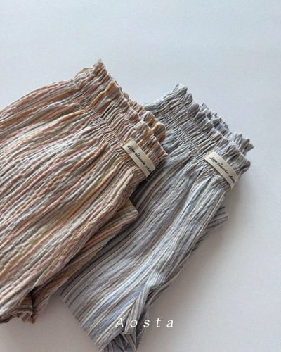 AOSTA56｜(6m-5y) 2款亞麻小標線條褲3