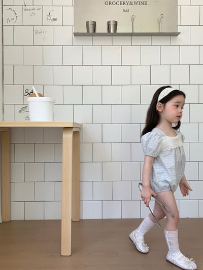 JE45｜(66-120cm) 水藍格紋包屁衣/洋裝15