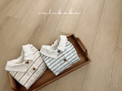 Valubebe 42｜(65-80cm) 襯衫條紋連身服3