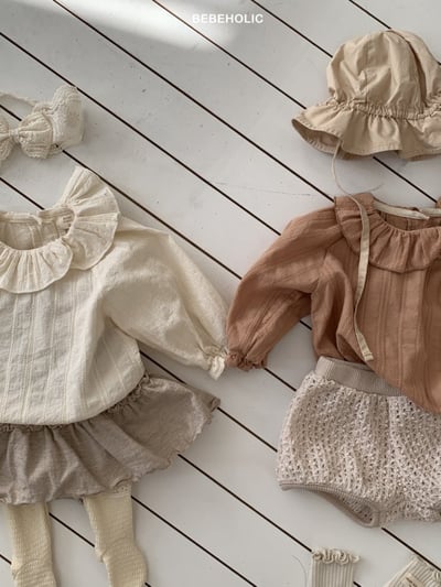 Bebe holic39｜(3m-18m) 花瓣領縮口襯衫6