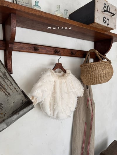 Marron 50｜(3m-18m) 蝴蝶結緞帶刷毛包屁衣7