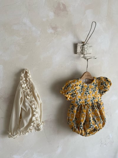 Anne Shirley38｜(3m-22m) 2色夏日刺繡花卉包屁衣1