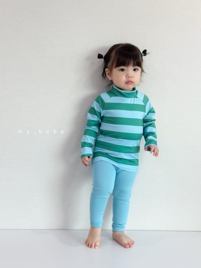 my_bebe06｜(75-105cm) 長袖防曬條紋泳衣16