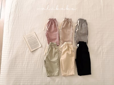 Valubebe69｜(65-90) 素面/條紋抽繩直筒褲6
