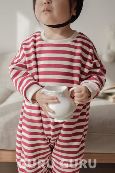 GURU GURU02｜(6m-24m) 2色條紋連身衣9