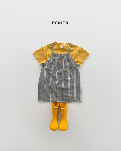 Bonito39｜(75cm-125cm) 3色編織格紋吊帶裙14